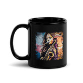 Saxophone Is Her Voice Black Glossy Mug - Beyond T-shirts